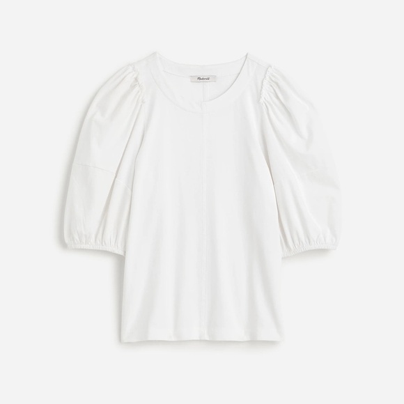 NWT Madewell Puff-Sleeve Tee in Eyelet White, Size XS - Picture 5 of 14